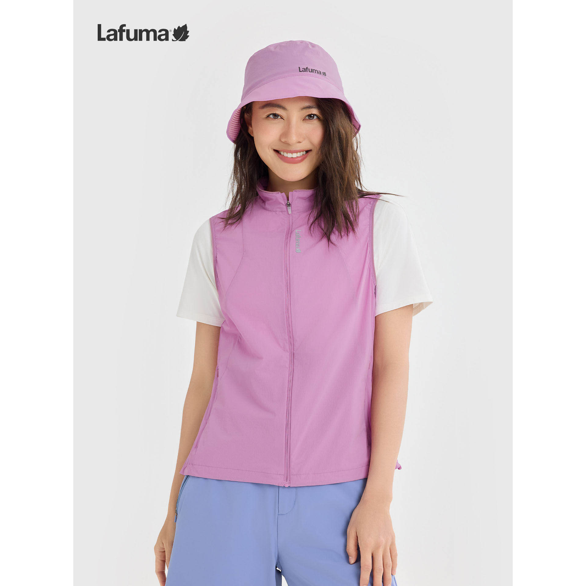 乐飞叶夏季凉感轻盈立领马甲女