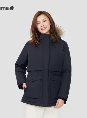 乐飞叶户外戈尔GORETEX蓄热鹅绒毛领羽绒服女保暖防寒服防风透气