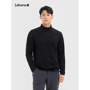 LAFUMA乐飞叶户外秋冬男士 T恤保暖内里磨毛休闲上衣 半拉链长袖