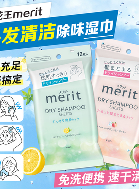 保税区 日本花王merit头发干洗湿巾 免洗清洁去污除汗味清爽蓬松