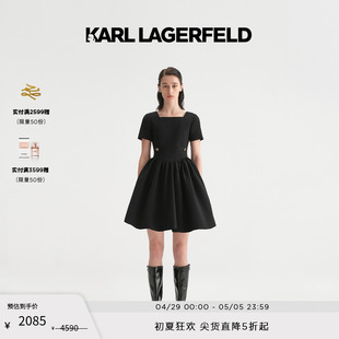 女士方领连衣裙女老佛爷 新款 LAGERFELD卡尔拉格斐2023年夏季 KARL