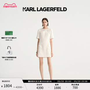 连衣裙老佛爷231L1393 KARL LAGERFELD卡尔拉格斐春夏镂空花纹短袖