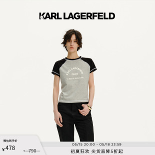 T恤老佛爷 KARLLogo拼接色短袖 LAGERFELD卡尔拉格斐2024夏款 KARL