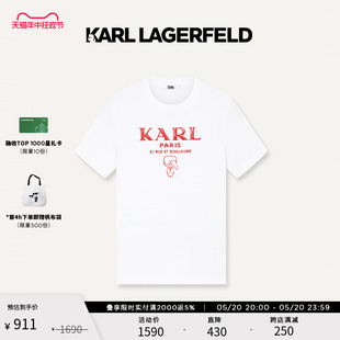 新款 KARL印花短袖 LAGERFELD卡尔拉格斐2024夏季 KARL T恤男老佛爷