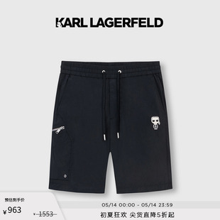 新款 钻饰图案休闲短裤 LAGERFELD卡尔拉格斐2023夏季 KARL 男老佛爷