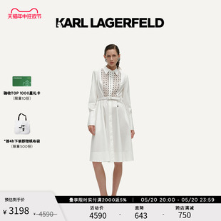 LAGERFELD卡尔拉格斐2024春夏白色衬衫 KARL 连衣裙老佛爷241L1203