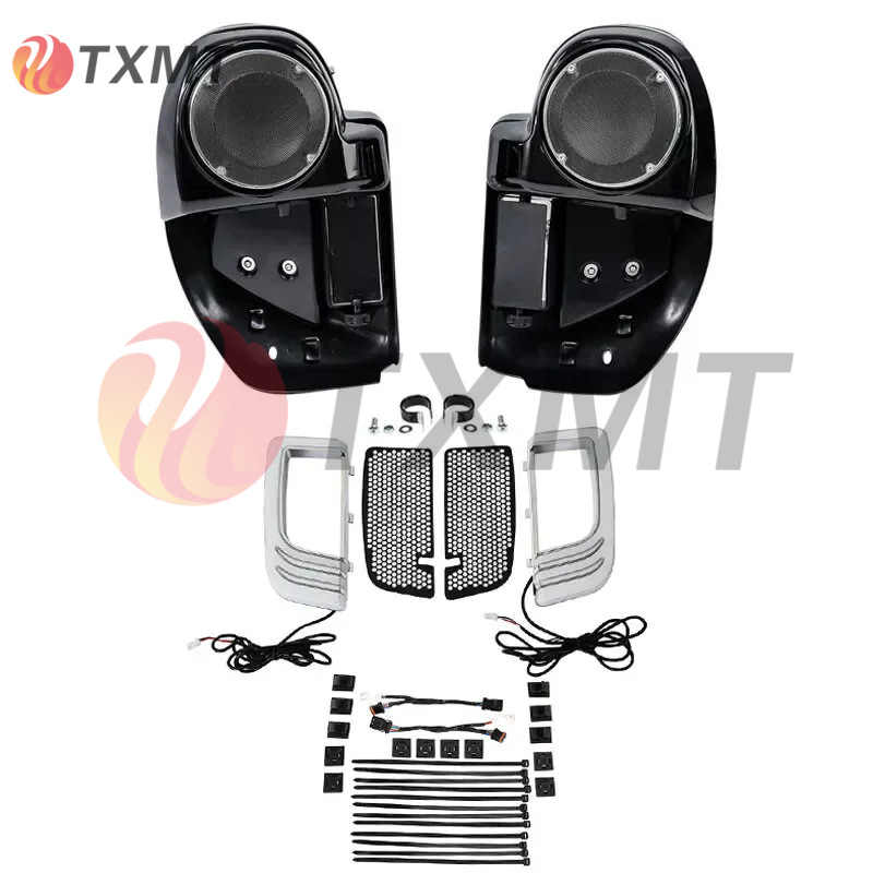 适用哈雷大滑翔 路王 街道公路前护罩保险杠护腿带喇叭孔位14-24