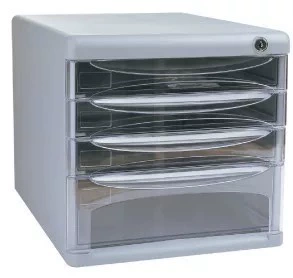 LISE Desktop File Cabinet Transparent Clease Collection Collection Colect File Box Пластик A4 с 4 слоями 9794