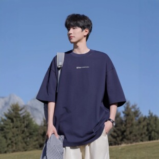 夏季 220g重磅纯棉短袖 t恤男款 2026新款 潮流宽松男生圆领上衣 美式