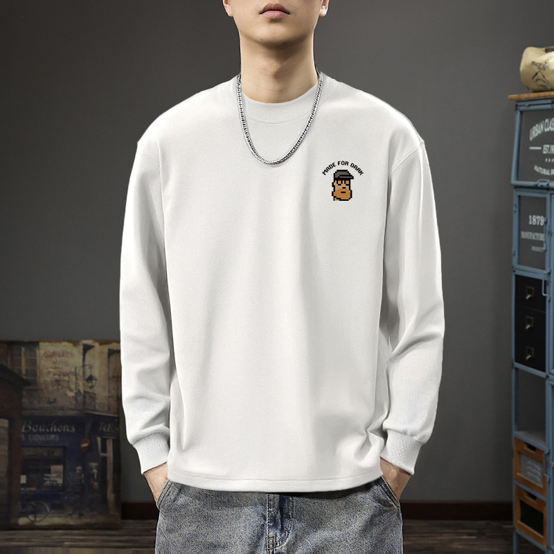 秋冬男士圆领德绒打底衫男宽松内搭保暖加绒加厚长袖t恤男衣服