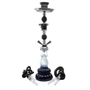 厂家现货水烟壶 中号双管玻璃水烟筒hookah 含全套水烟配件shisha