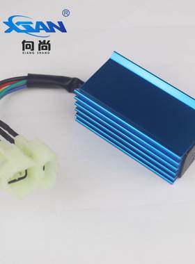 踏板豪迈摩托车改装点火器适用GY6圆头6pin RACING CDI UNIT蓝色