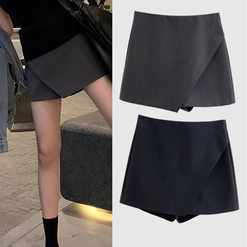 灰色西装显瘦短裙裤女夏季新款通勤百搭半身裙辣妹A字休闲裤裙潮