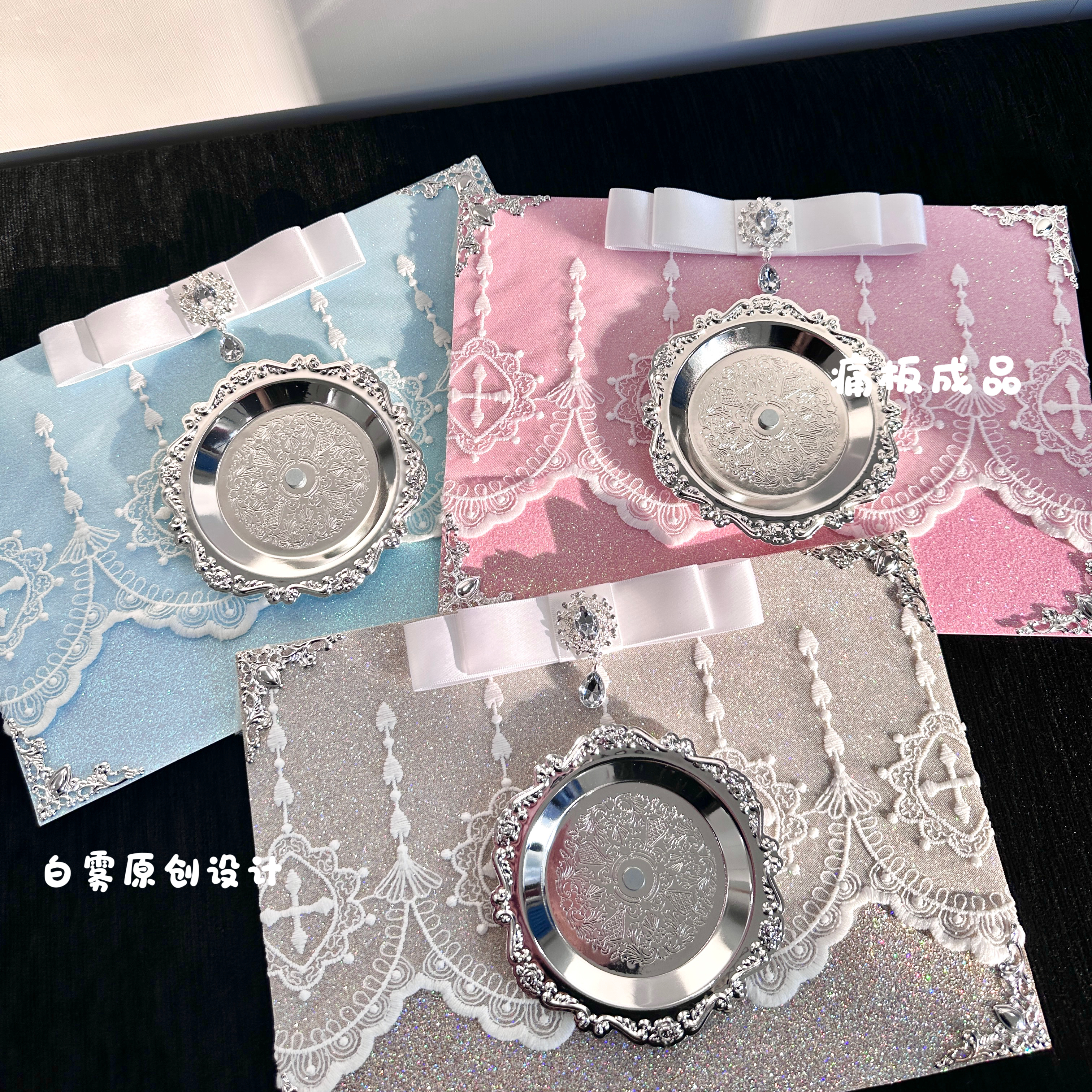 白雾原创痛板成品蕾丝花边痛包扎板二次元礼物吧唧托谷美材料包