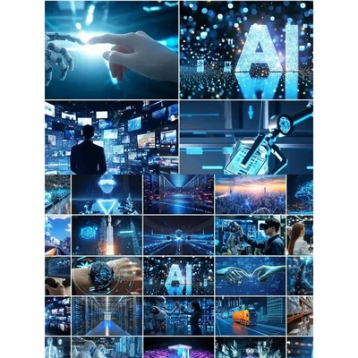 中国科技AI人工智能工业医疗VR物LED舞台背景视频剪辑素材