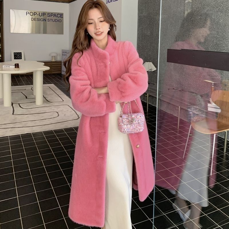 2025秋冬款皮毛一体长款