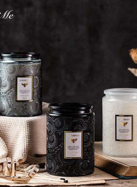 BYME大号浮雕杯精油香薰蜡烛伴手礼物卧室家用无烟香氛蜡烛礼盒