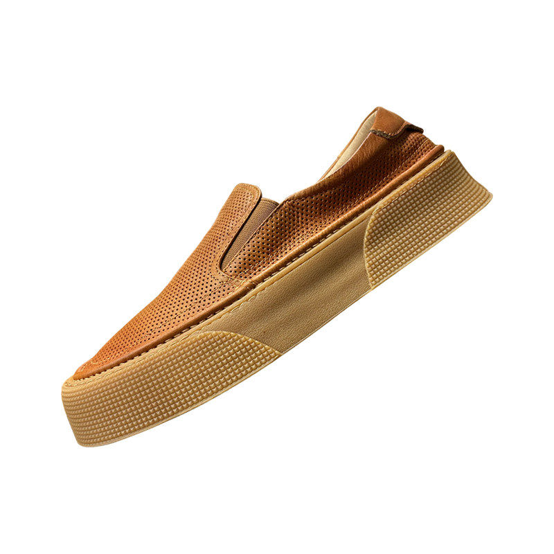 时尚百搭镂空休闲鞋2024夏季新款一脚蹬懒人男鞋潮流舒适套防护鞋