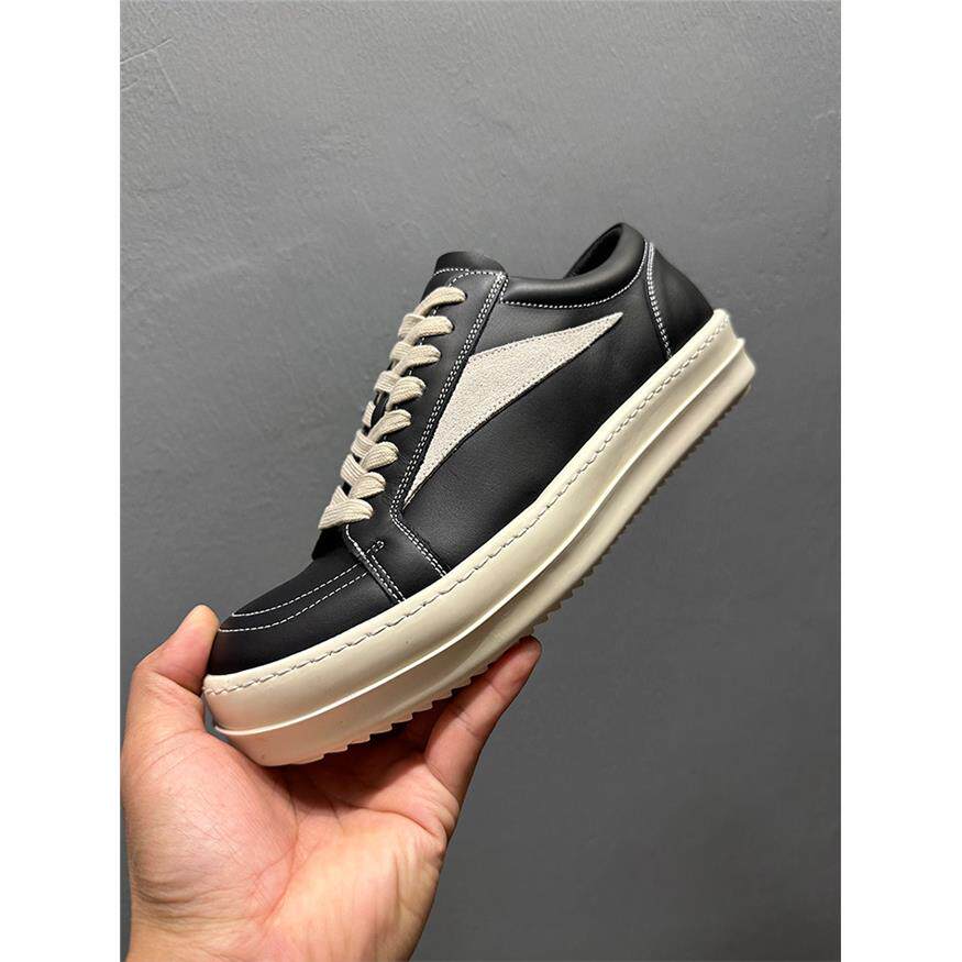 新潮的韩国运动鞋2024冬季新款低腰系带男鞋，时尚真皮，舒适和多