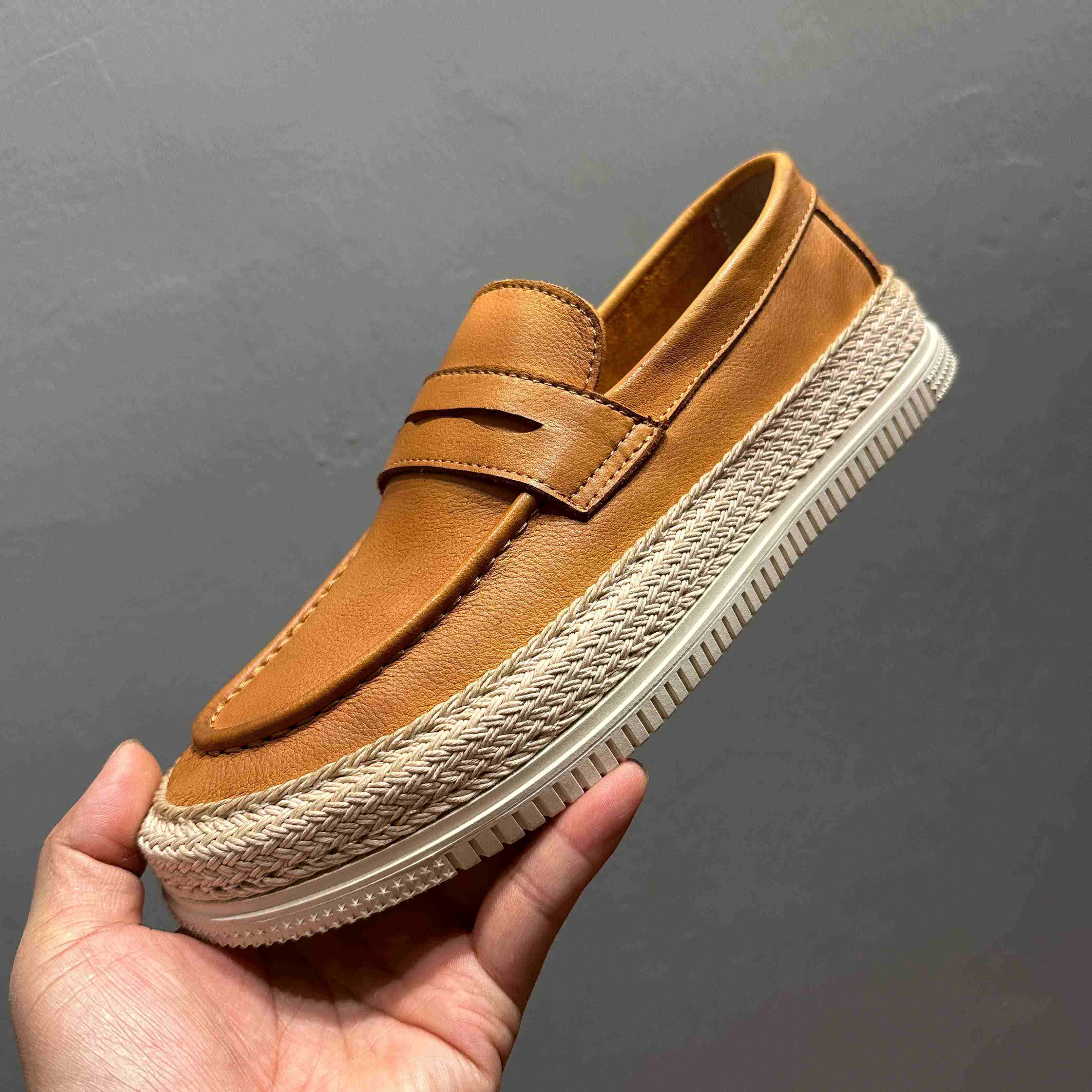 2026春季新款复古豆豆鞋男鞋懒人一脚蹬乐福鞋舒适透休闲鞋防护鞋