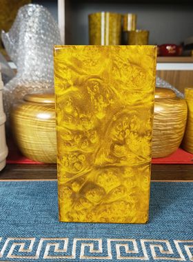 金块金砖缅甸黄金樟实木手工制作