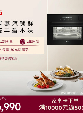AEG蒸烤一体机嵌入式蒸箱烤箱家用大容量多功能电烤箱 KSE485880B