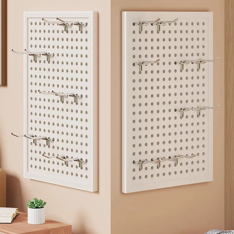 洞洞板置物架入户门后玄关墙面冲孔板客厅墙上不锈钢收纳展示挂板
