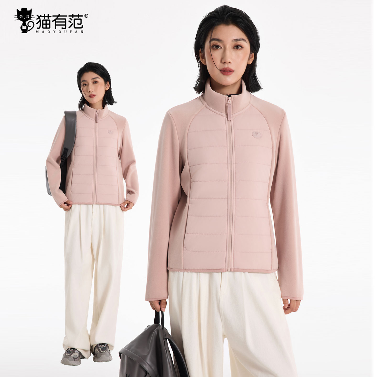 猫有范云感气绒男女羊毛蚕丝外套