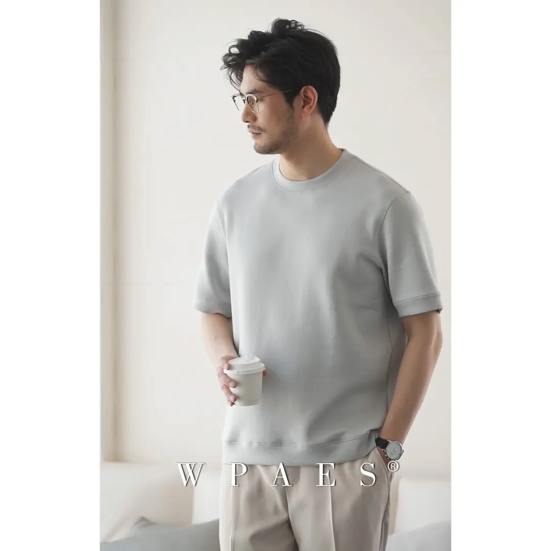 WPAES300g重磅高级液态水柔棉短袖T恤男夏季透气简约宽松打底衫t