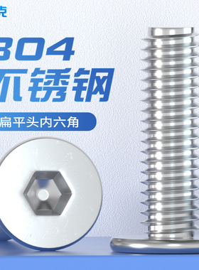 304不锈钢CM大平头超薄头扁平头内六角螺丝钉M2M2.5M3M4M5M6M8mm