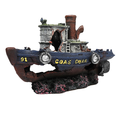 装饰海底特色创意破船鱼缸造景