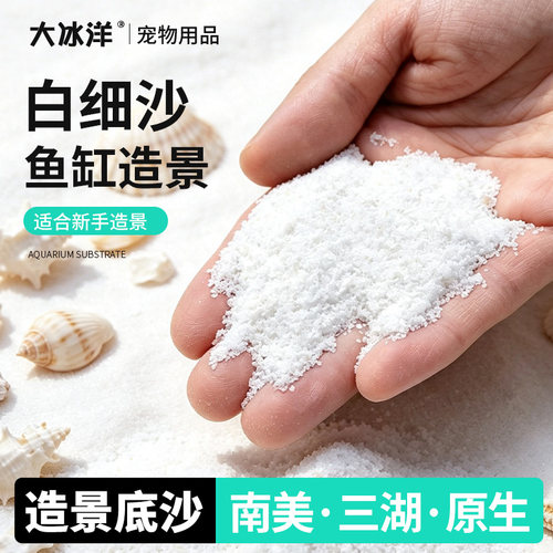 造景白细沙鱼缸底砂化妆沙子装饰天然河沙黄沙溪流沙水族箱乌龟