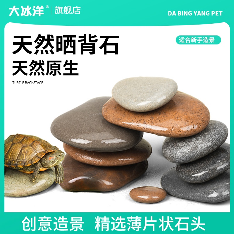 乌龟晒台天然原生鱼缸彩石