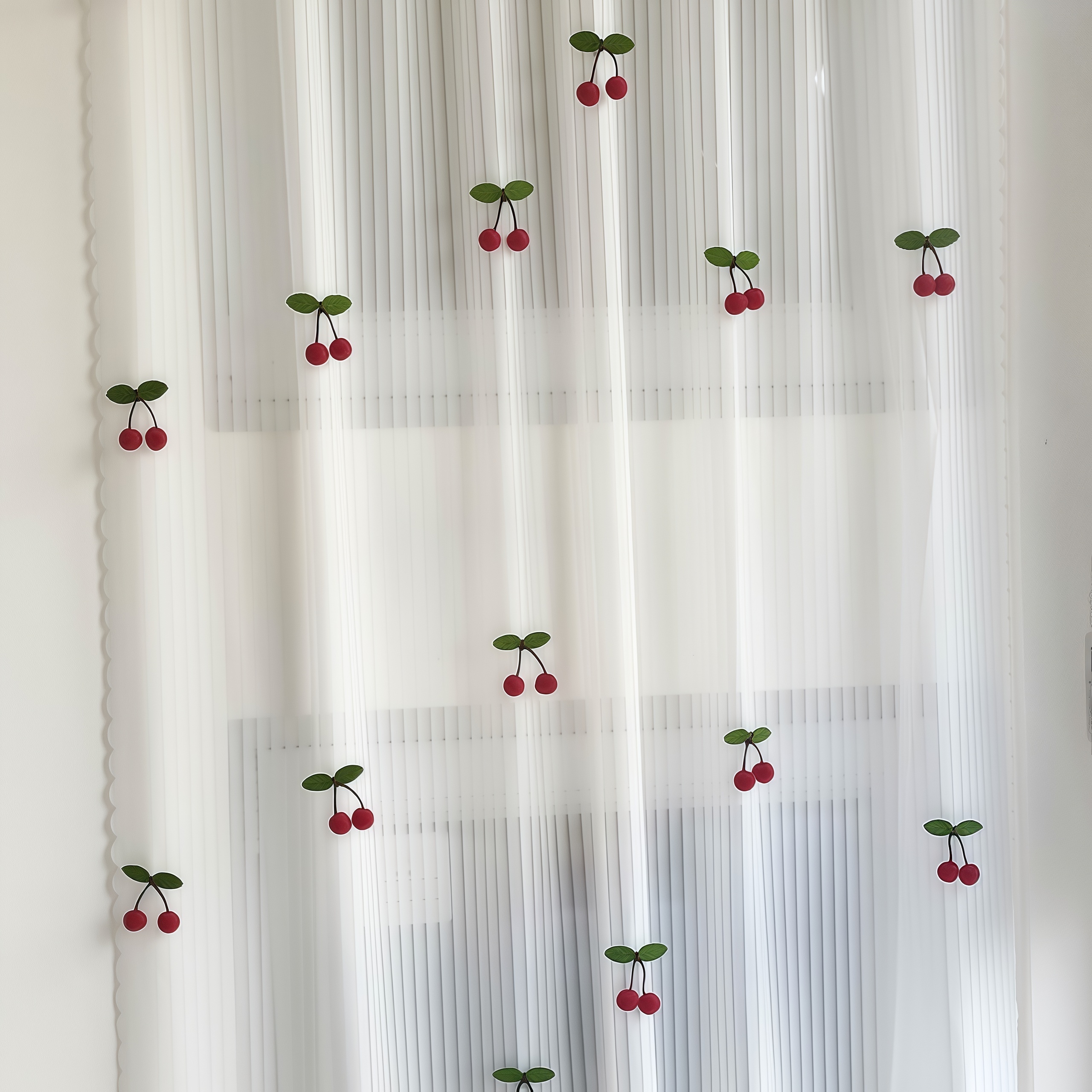 可爱小樱桃毛球窗帘绑带