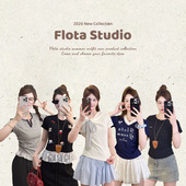 flota T恤女57 原创设计刺绣百搭修身 正肩短袖 112 显瘦2026新款