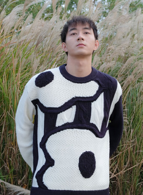 DDCHENG原创小众2022抽象花朵针织上衣毛衣dd cheng