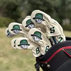 Golf Club Iron Protective Cover Fisherman Embroider Pu Wedge Sand Club Cap Cover Golf Club