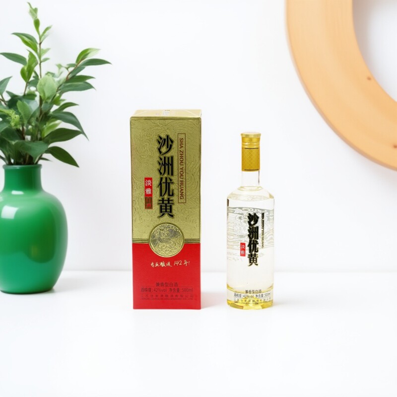 沙洲优黄淡雅白原酒兼香型42度白酒500ML*6瓶装整箱厂家直发
