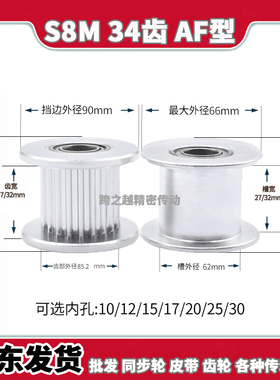 AHTF/EVDS8M34齿宽27/32光面250同步惰轮300张涨紧轮内孔10-30mm
