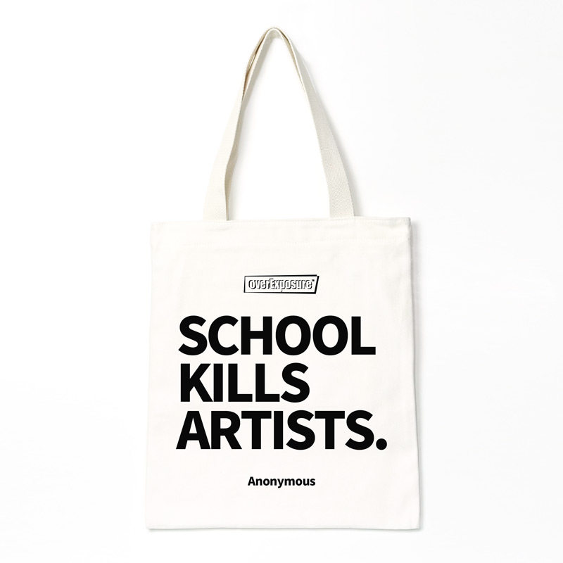 school kills artists英文帆布袋子包单肩手提学生便携购物小众