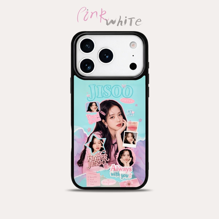BLACKPINK 金智秀JISOO同款手机壳 韩系手账拼贴风 少女心全包防摔适用iPhone16/15/14/13/12苹果安卓