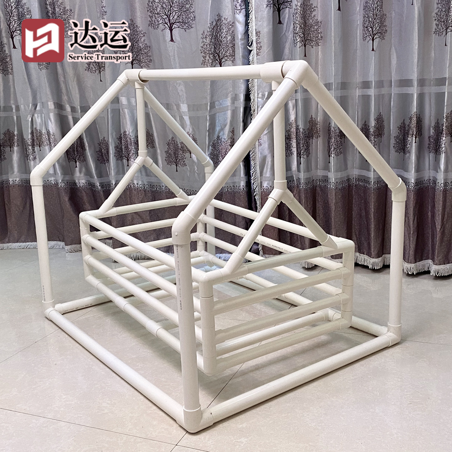 PVC水管摇篮材料搭建尺寸定制图片