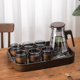 玻璃杯子家用水壶套装 中式 耐高温茶杯喝水杯防烫客厅待客杯具茶具