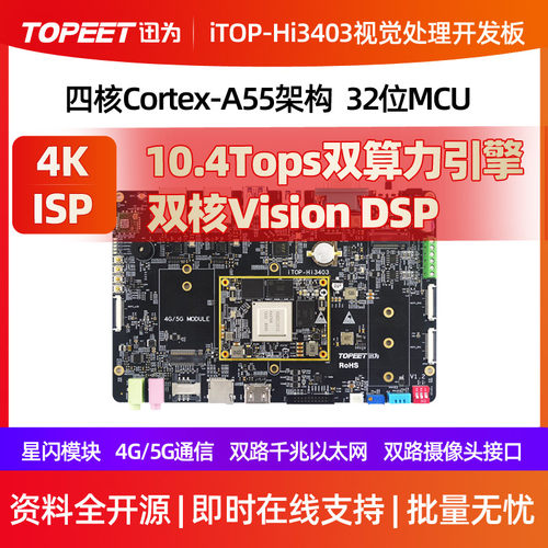 迅为iTOP-Hi3403开发板国产海思AI核心人工智能机器视觉边缘计算