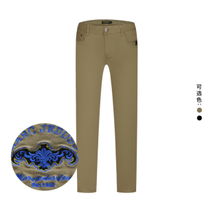 JEDOSS/爵迪斯男装秋冬新款简约背袋LOGO刺绣休闲裤长裤SX068