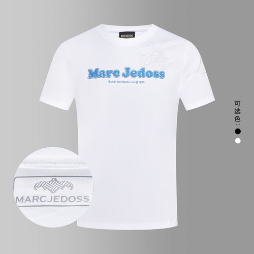 JEDOSS/爵迪斯男装夏季专柜新款简约字母刺绣烫钻短袖T恤070