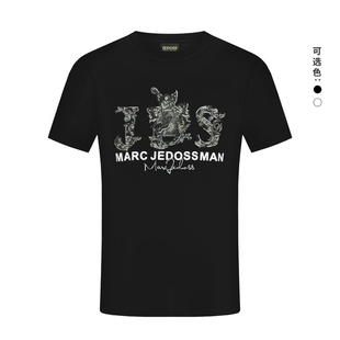 JEDOSS/爵迪斯男装2025春夏新款欧式珠片刺绣烫钻短袖T恤BZ153