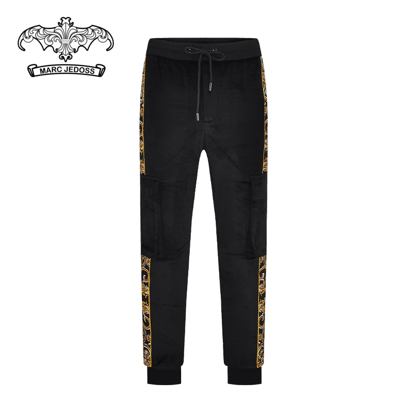 JEDOSS/爵迪斯秋冬专柜同步男士新款丝绒宫廷提花工装针织裤0129