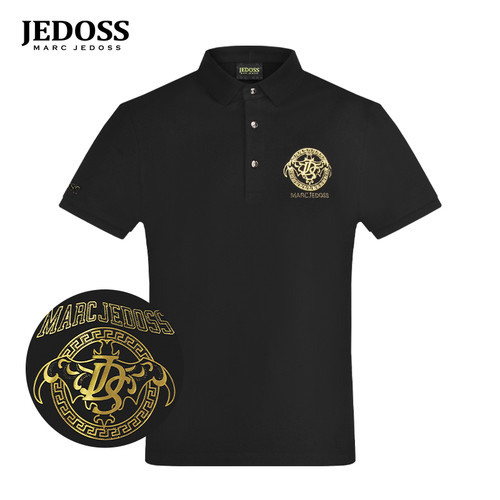JEDOSS/爵迪斯男装夏季新款简约烫金烫钻短袖POLO衫B0355AM