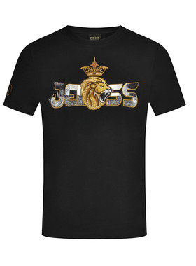 JEDOSS/爵迪斯男装初春新款欧式皇冠金线虎头刺绣短袖T恤530